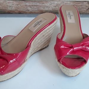 Valentino Garavani Pink Mena Bow Espadrille Wedges